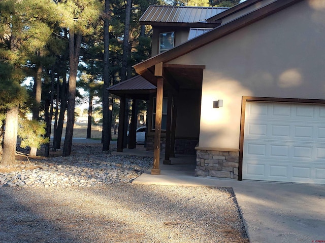 entrance to property with a garage