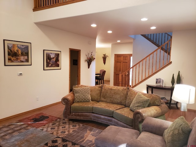 living room featuring hardwood / wood-style floors