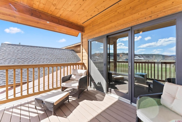 deck featuring an outdoor living space