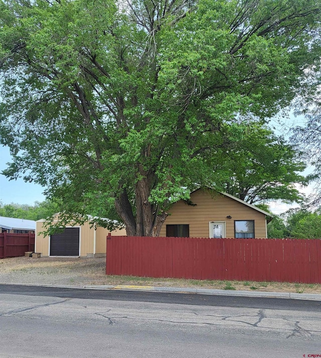 view of home's exterior with a garage