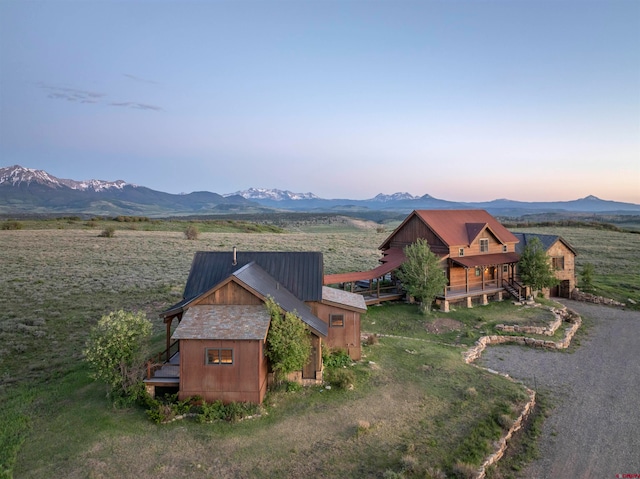 property view of mountains featuring a rural view