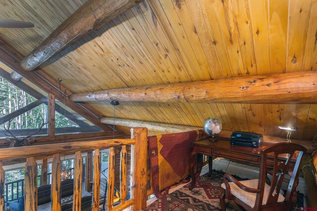 47 High Noon Ln, Telluride, CO 81435 - home office with wood ceiling