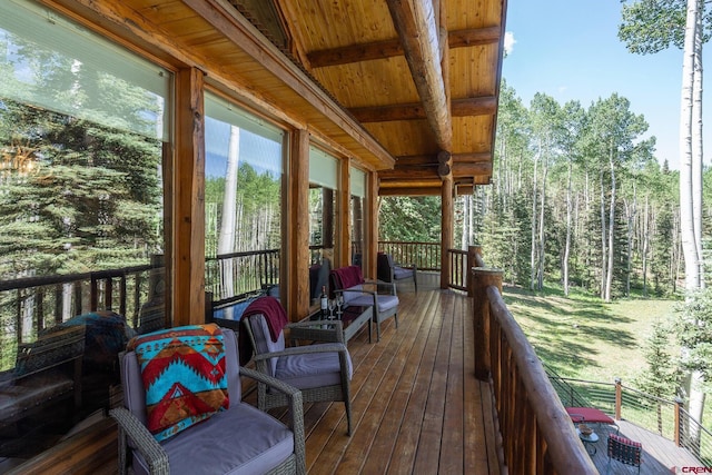 47 High Noon Ln, Telluride, CO 81435 - wooden deck with a forest view