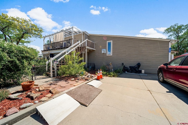 exterior space with a wooden deck