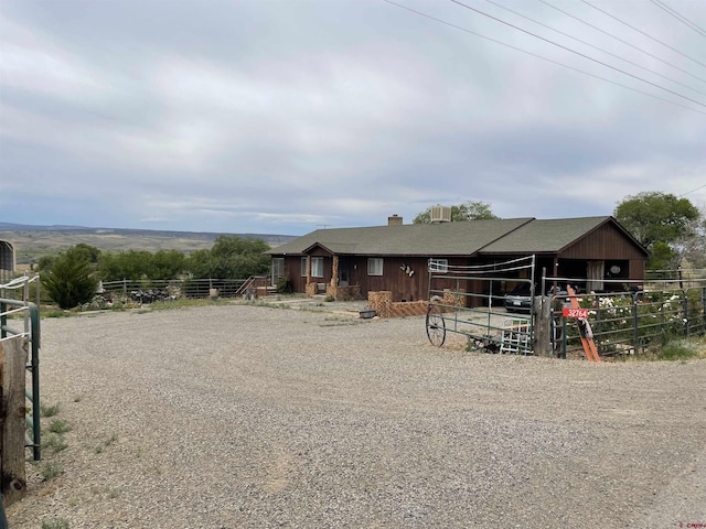 exterior space with an outbuilding