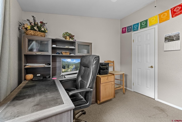 view of carpeted office space