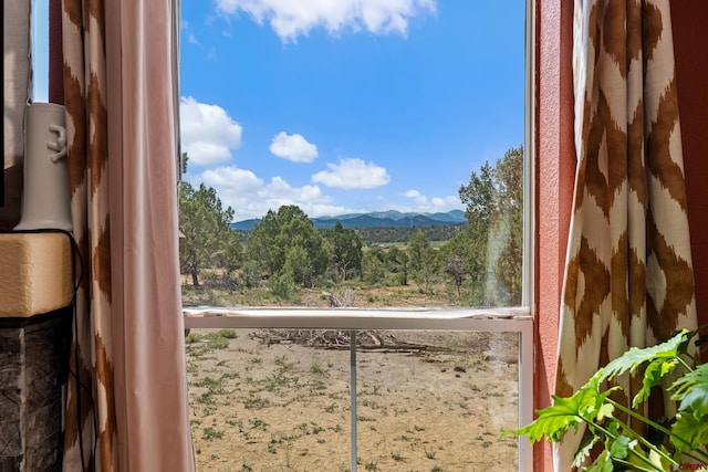 room details featuring a mountain view