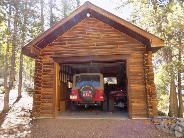 view of garage