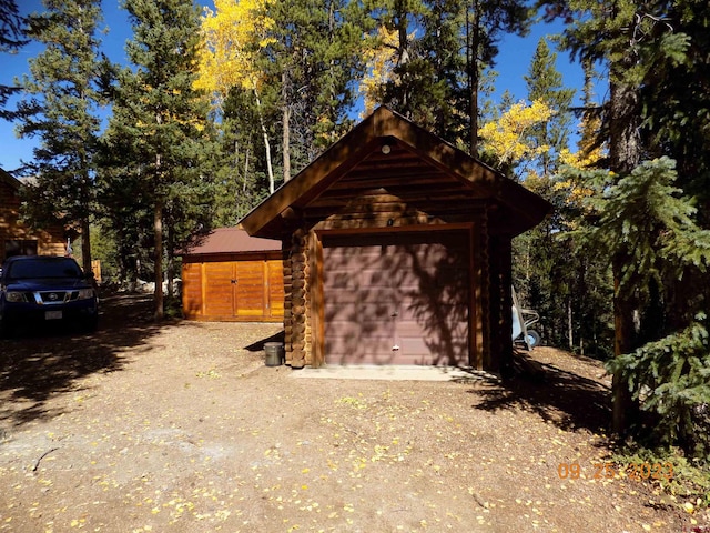 view of garage