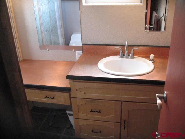 bathroom featuring oversized vanity