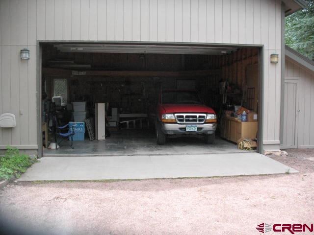 view of garage