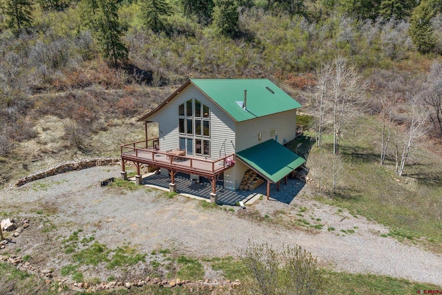 26 Severn Peak Rd, Bayfield, CO 81122 - back of property with a wooden deck
