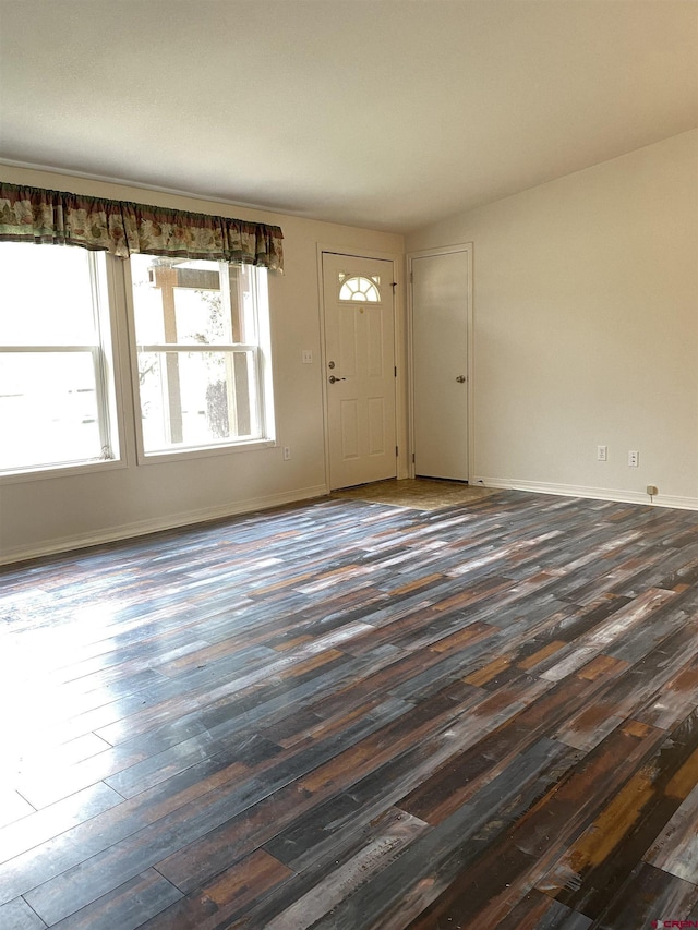 foyer entrance featuring dark hardwood / wood-style flooring