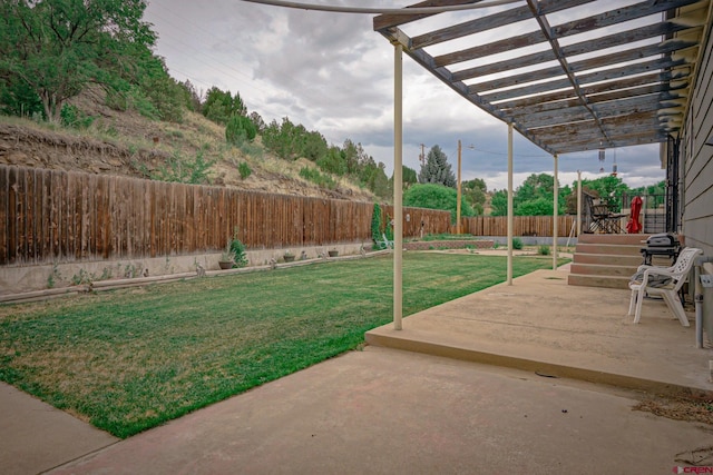 exterior space with a pergola