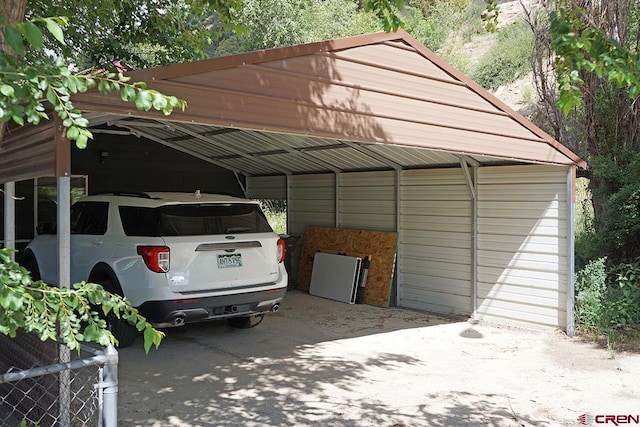 view of garage