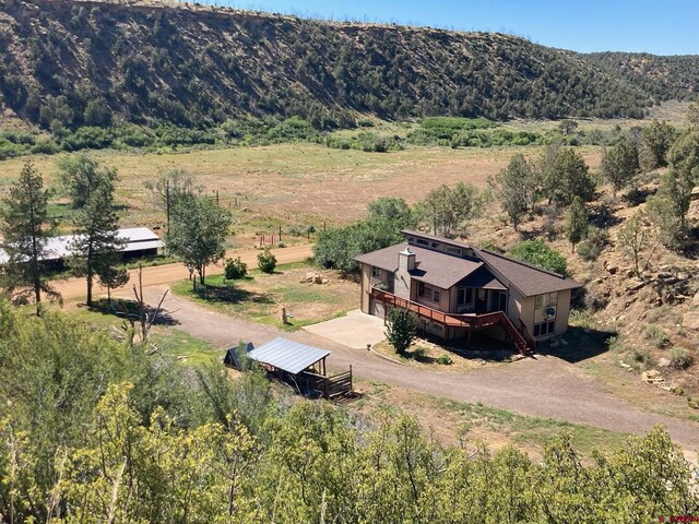 aerial view with a rural view