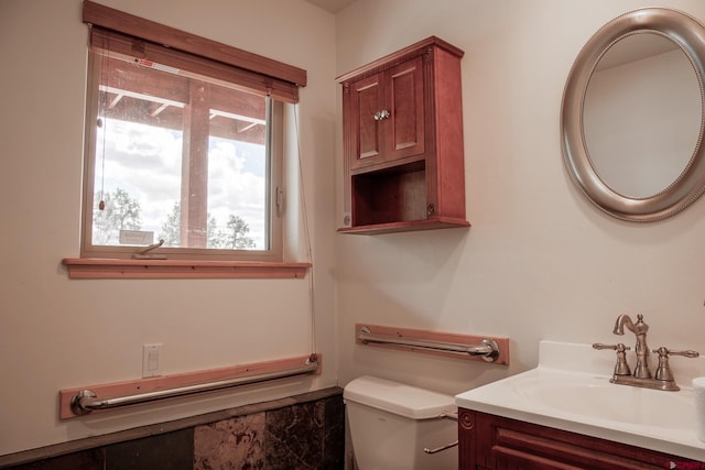 bathroom with toilet and vanity