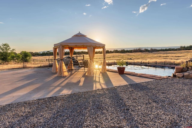 exterior space with a gazebo