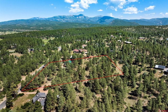 aerial view with a mountain view