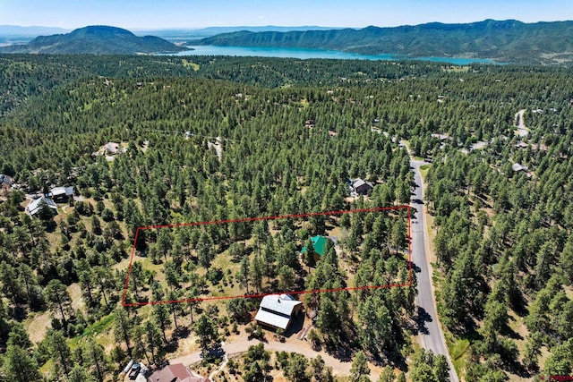 aerial view with a mountain view