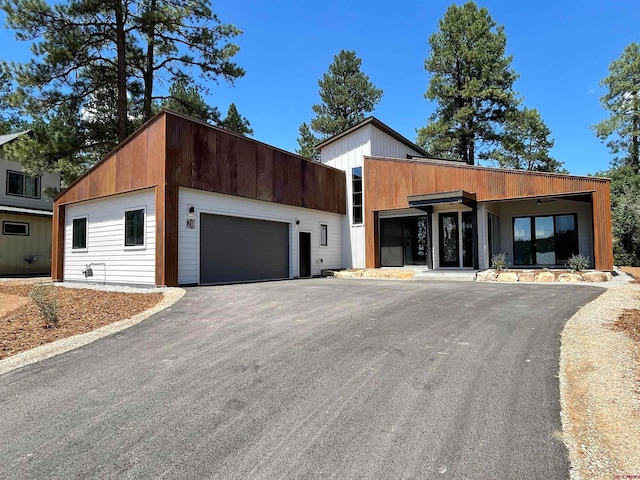 contemporary house with a garage