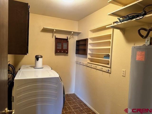 interior space featuring washer / clothes dryer and water heater