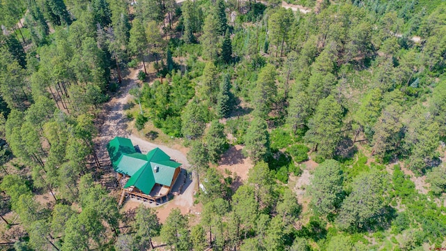 drone / aerial view with a forest view