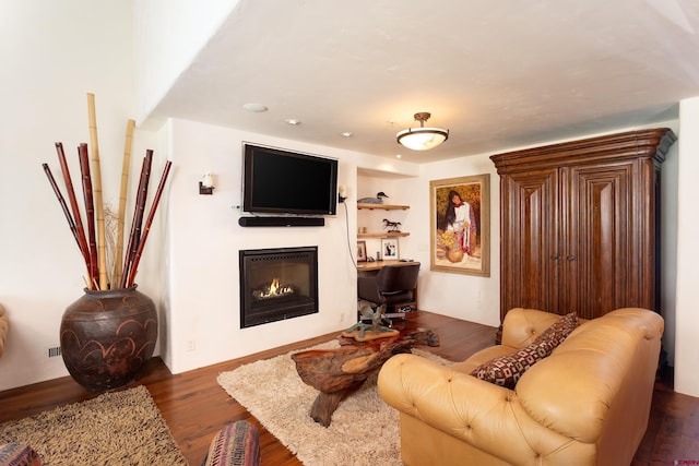 living room featuring wood-type flooring