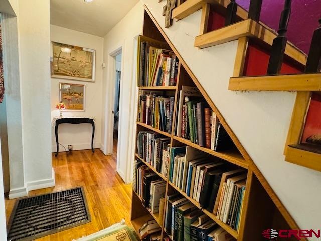 interior space with light hardwood / wood-style floors