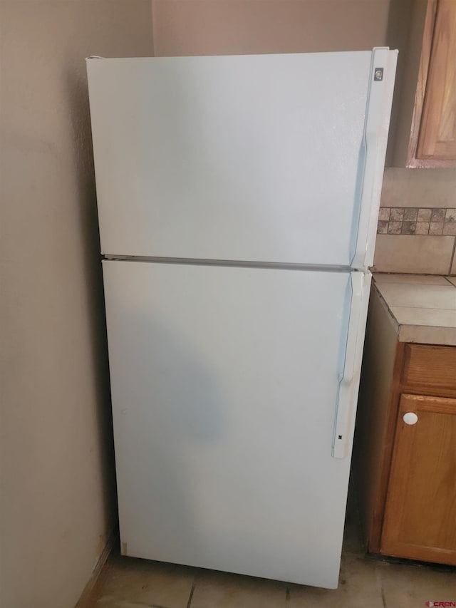 interior details with white refrigerator