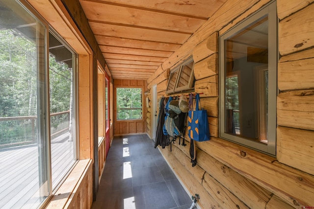 view of unfurnished sunroom