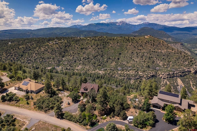 aerial view with a mountain view