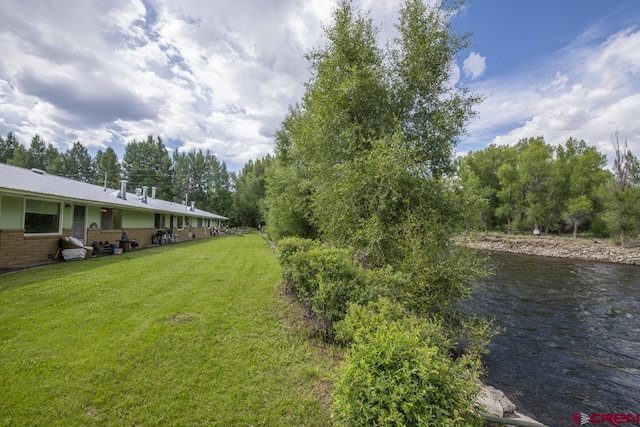 exterior space featuring a water view