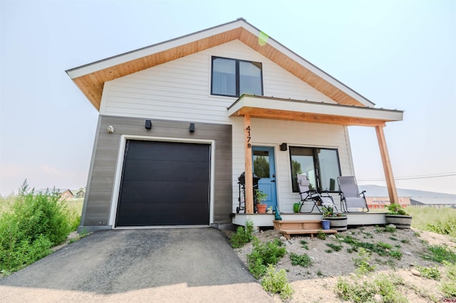 contemporary house featuring a garage