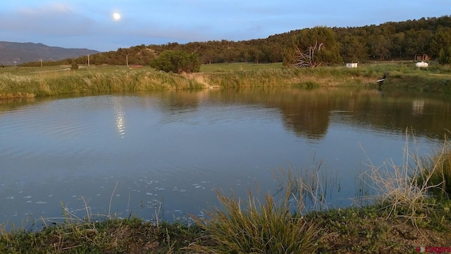 property view of water featuring a mountain view