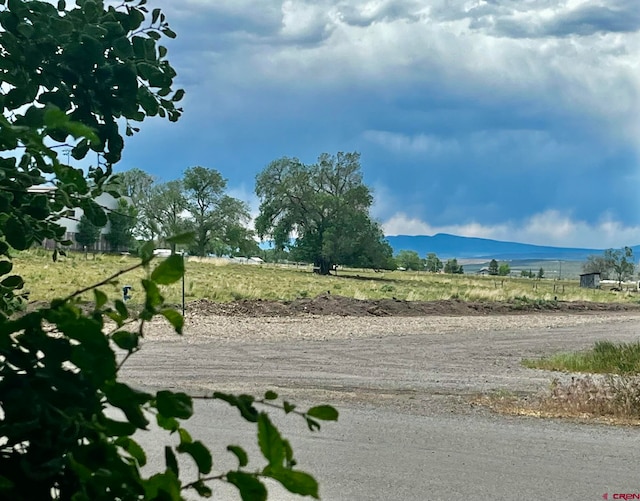 view of community featuring a rural view and a mountain view