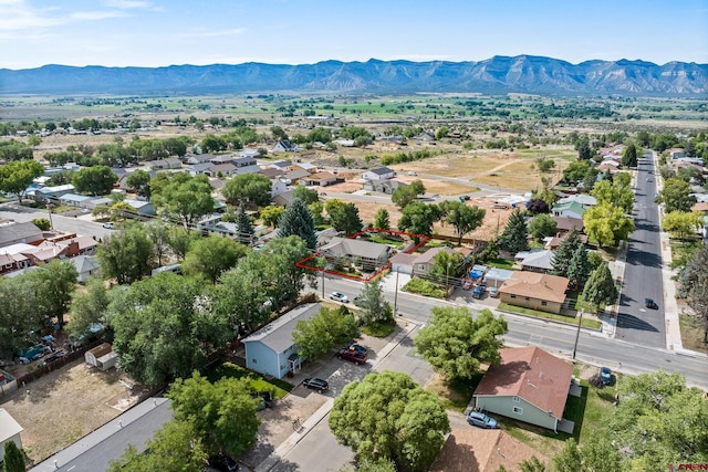 aerial view with a residential view and a mountain view