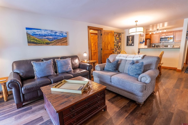 living room featuring hardwood / wood-style flooring