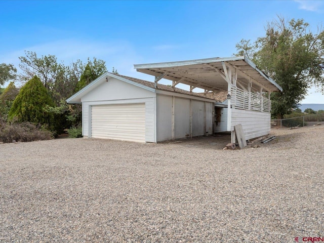 view of garage