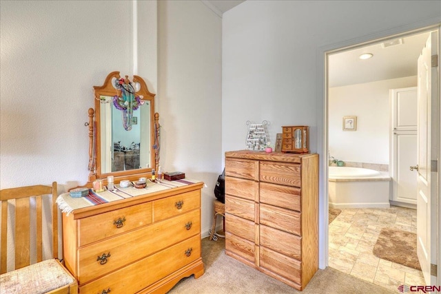 interior space featuring stone finish floor