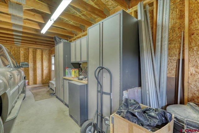 interior space featuring concrete floors