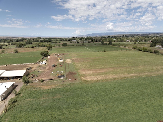 drone / aerial view with a rural view