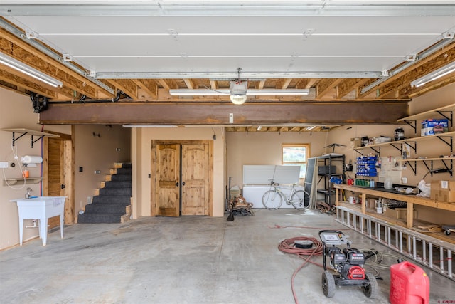 view of garage