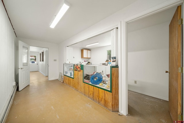 hallway with a baseboard radiator