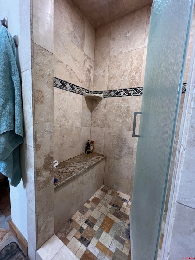 bathroom featuring walk in shower