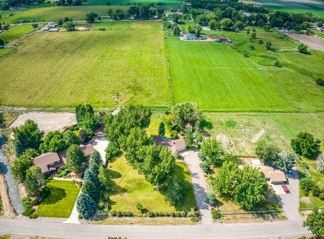 aerial view with a rural view