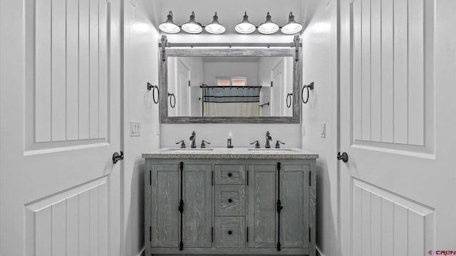 bathroom featuring double sink vanity