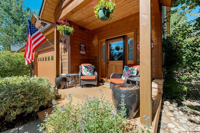 entrance to property with a garage