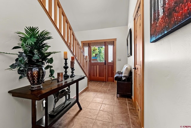 view of tiled entrance foyer