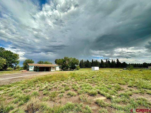 exterior space with a rural view